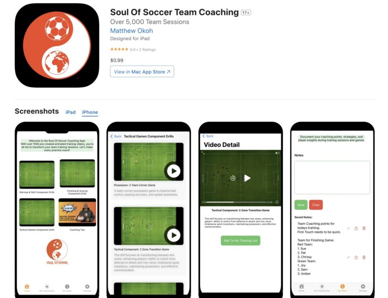 Soul Of Soccer Team Coaching app