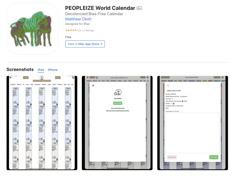 Peopleize World Calendar!